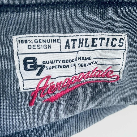 Aeropostale Mens L Dark Gray Hoodie Embroidered Logo Y2K 2000's Streetwear - Picture 7 of 7